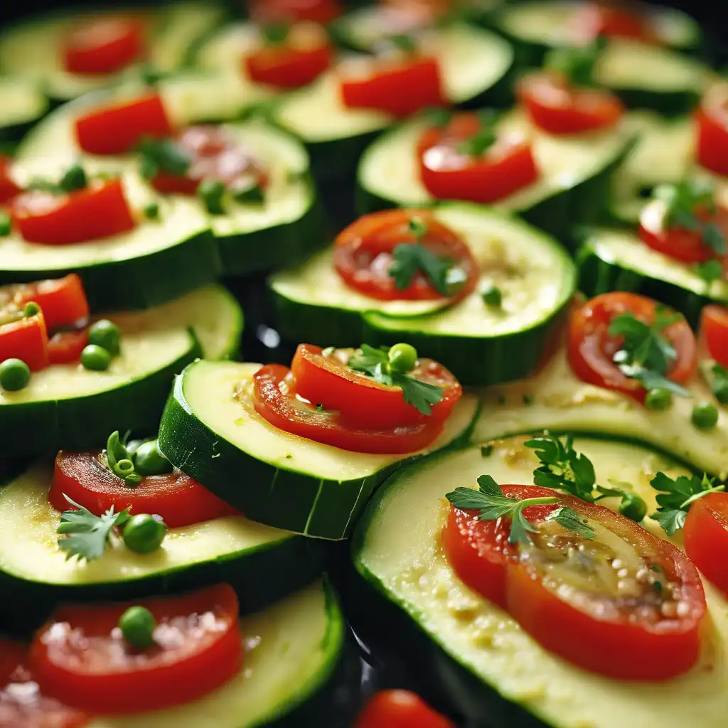 Zucchini and Pea Cubicle with Tomato