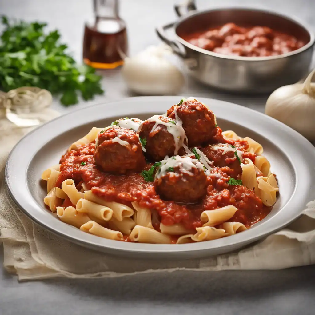 Meatball Pasta with Tomato and Onion Sauce