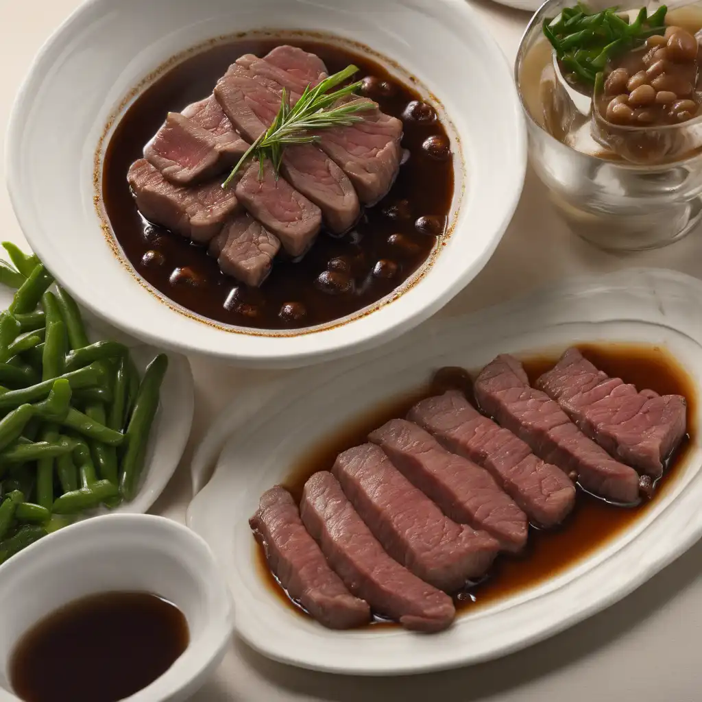 Beef Strips with Bean Broth