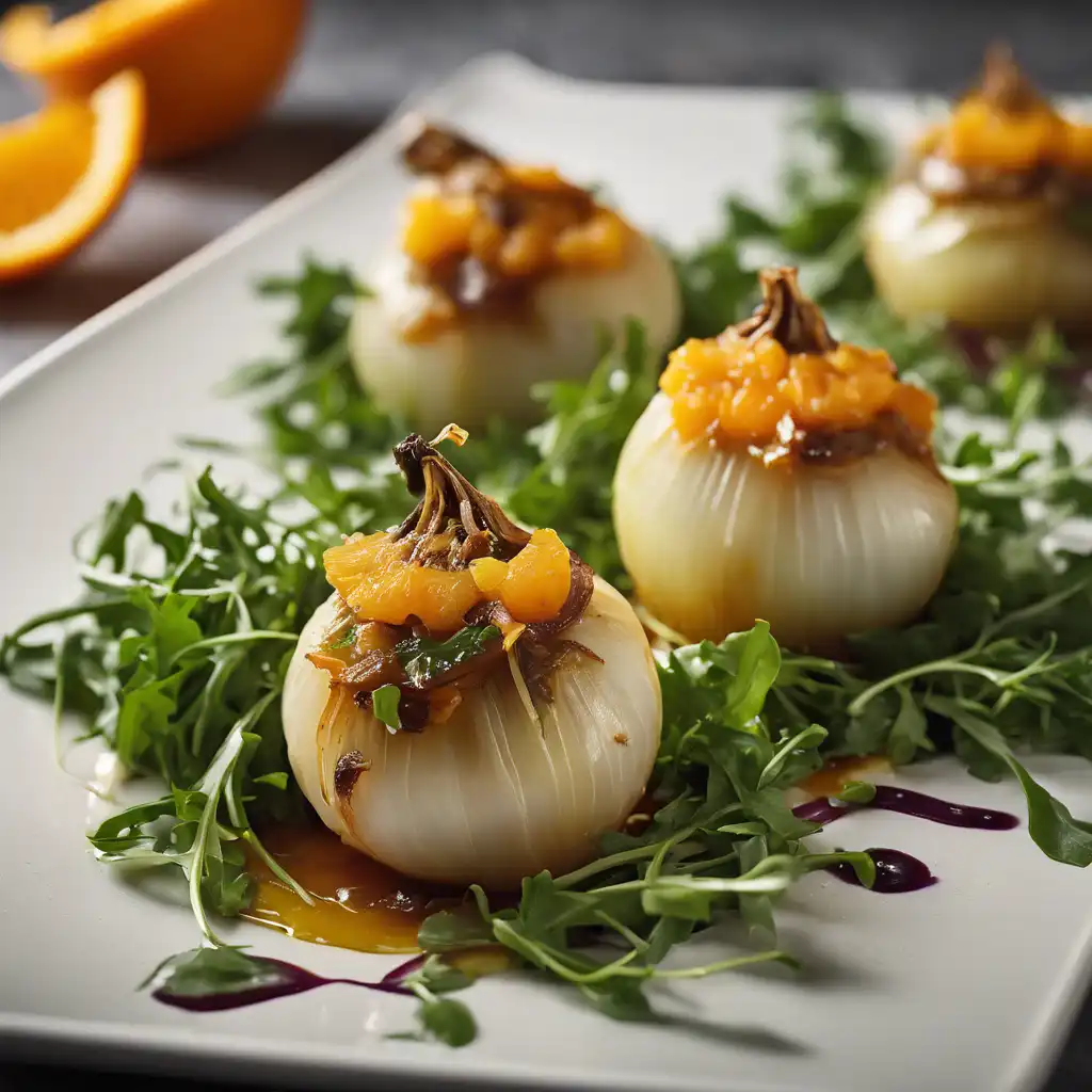 Stuffed Onions with Orange and Arugula Salad