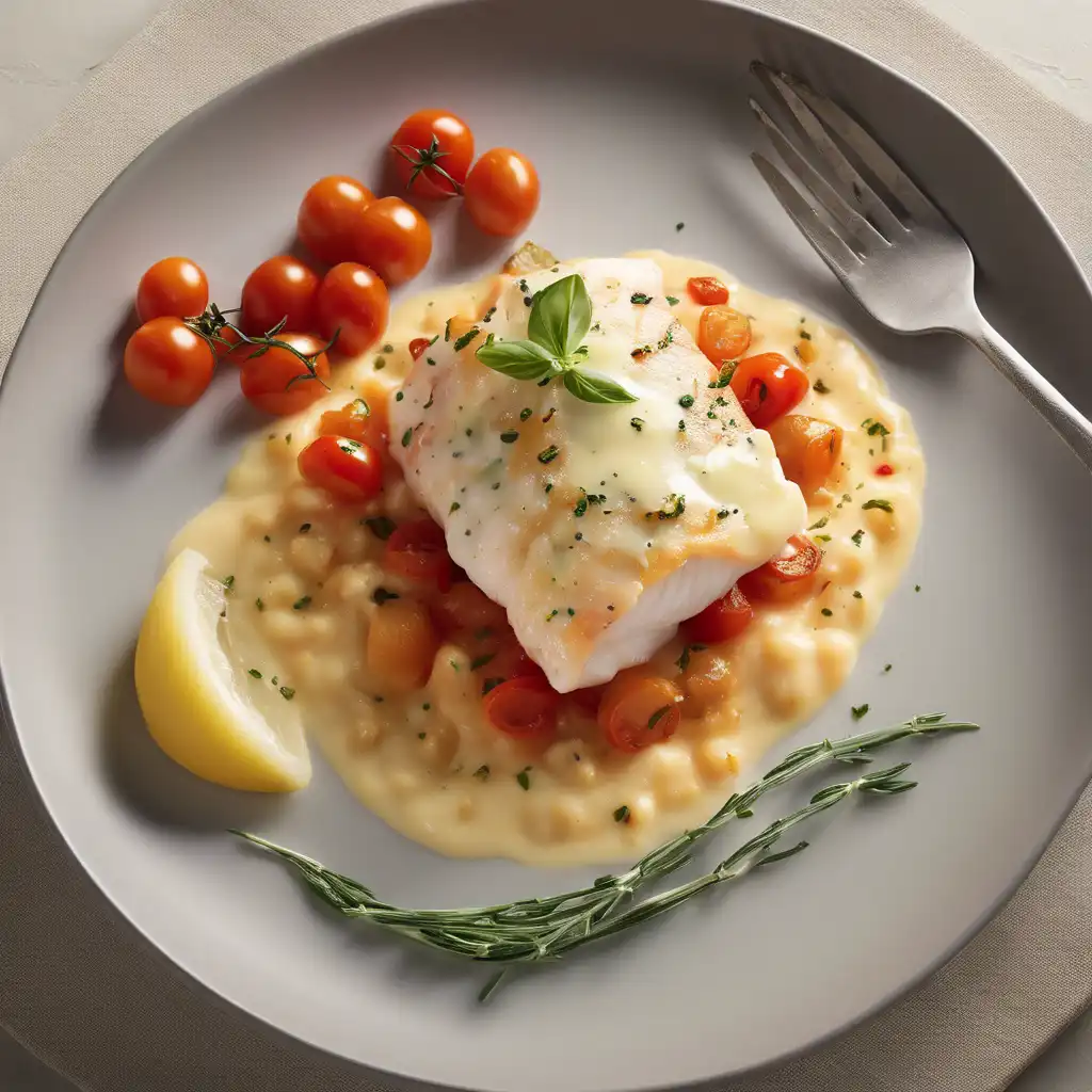 Tomato and Parmesan Cod with Cheese Sauce