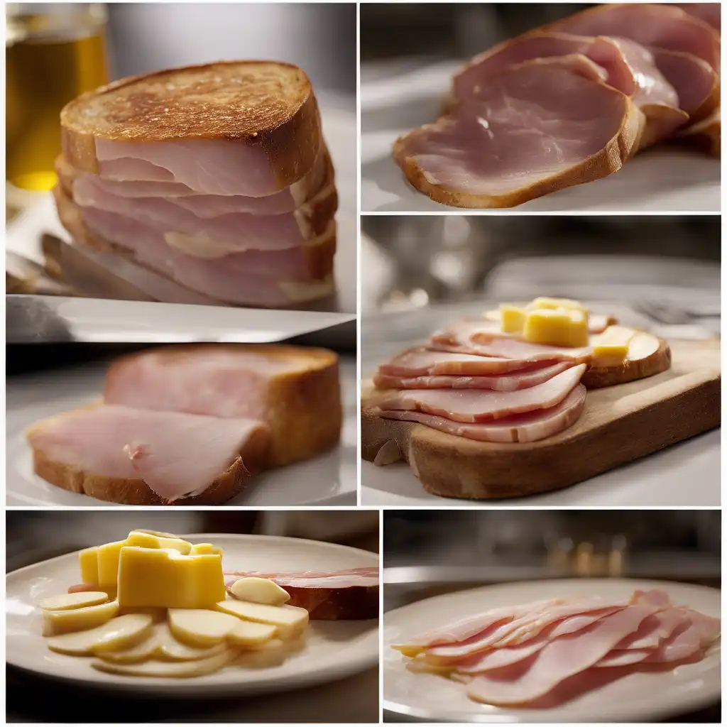 Cured Ham with Cheese and Banana Toast