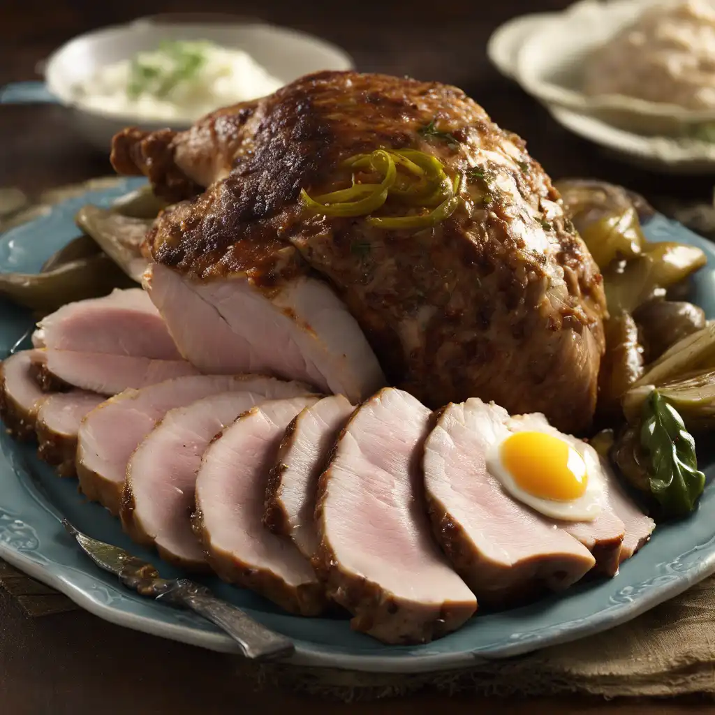 Foto de Mole Stuffed Turkey Breast with Ground Pork and Egg