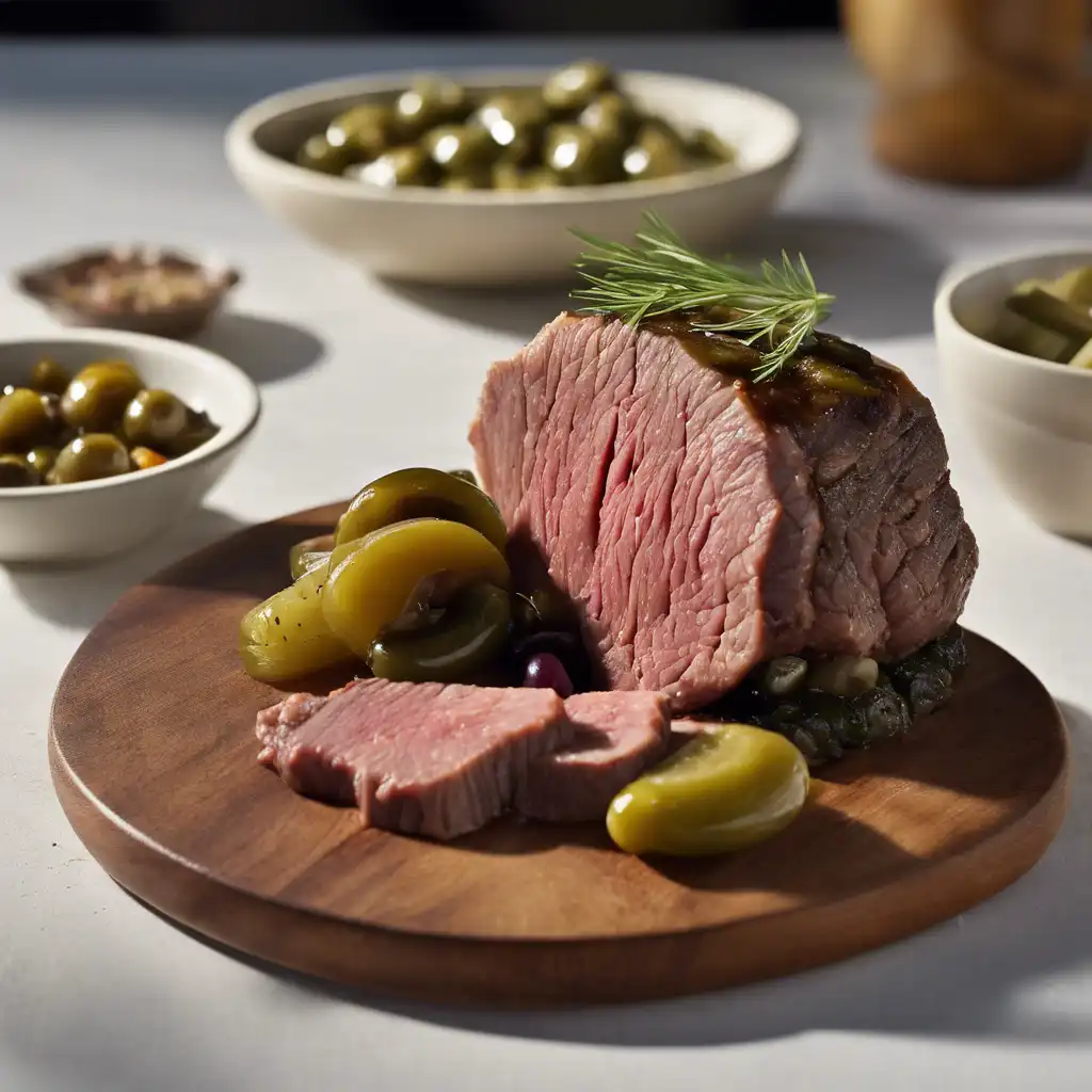 Stuffed Beef with Pickles and Olives