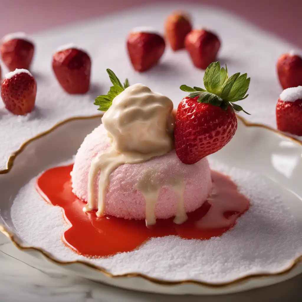 Strawberry Snow with Golden Sauce