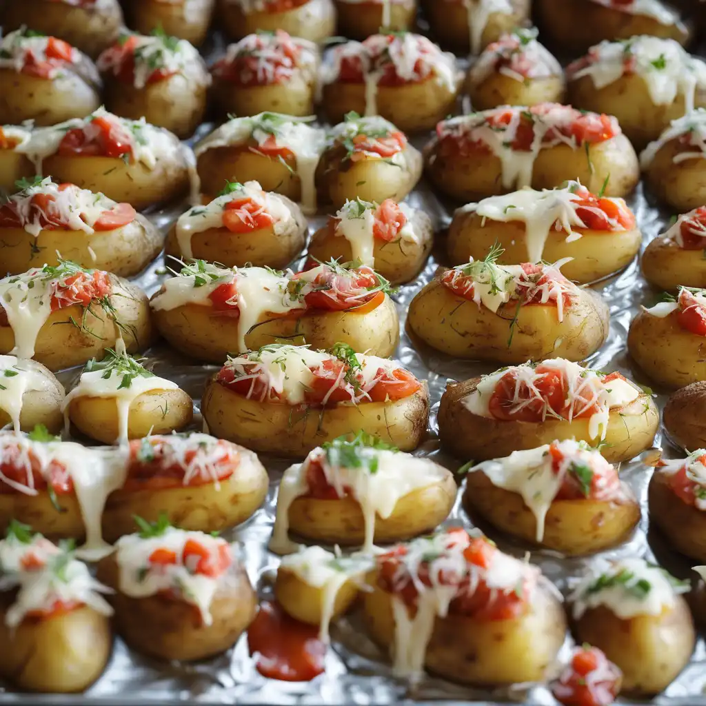 Stuffed Potatoes with Cheese and Tomato