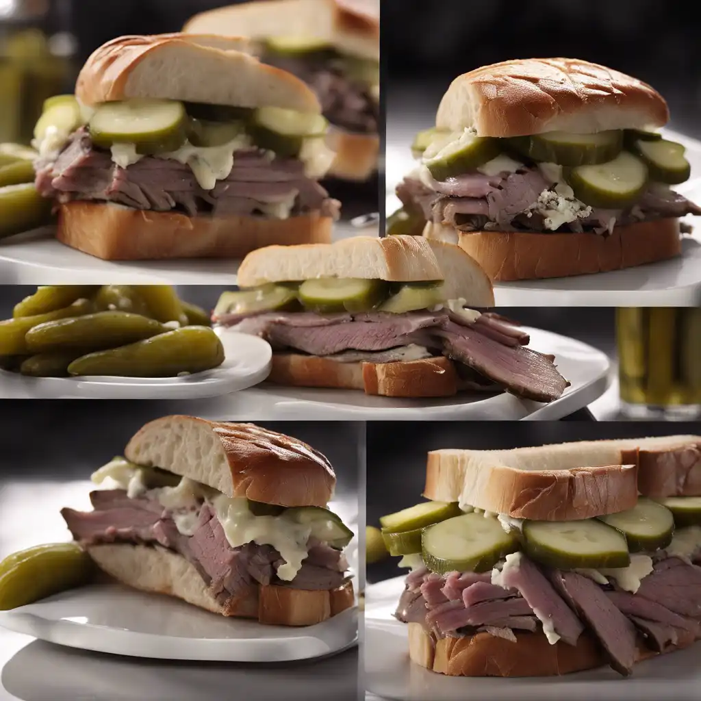 Roast Beef and Gorgonzola Sandwiches with Pickles