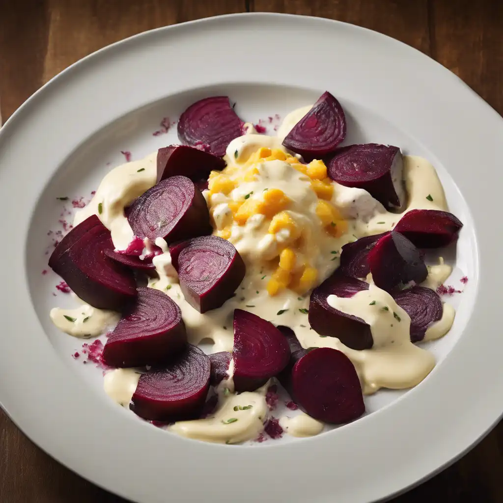 Roasted Beets with Cheesy Cream