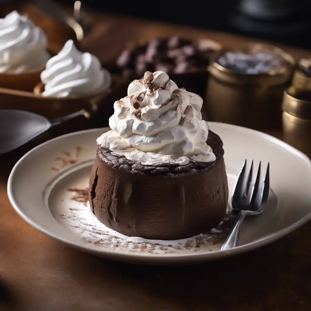 Chocolate Soufflé with Whipped Cream