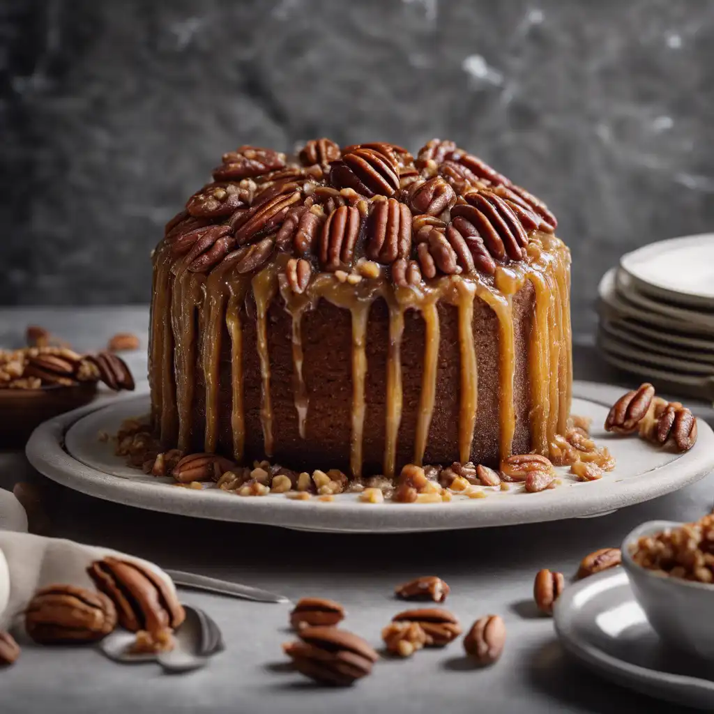 Pecan Cake with Pecan Praline Topping