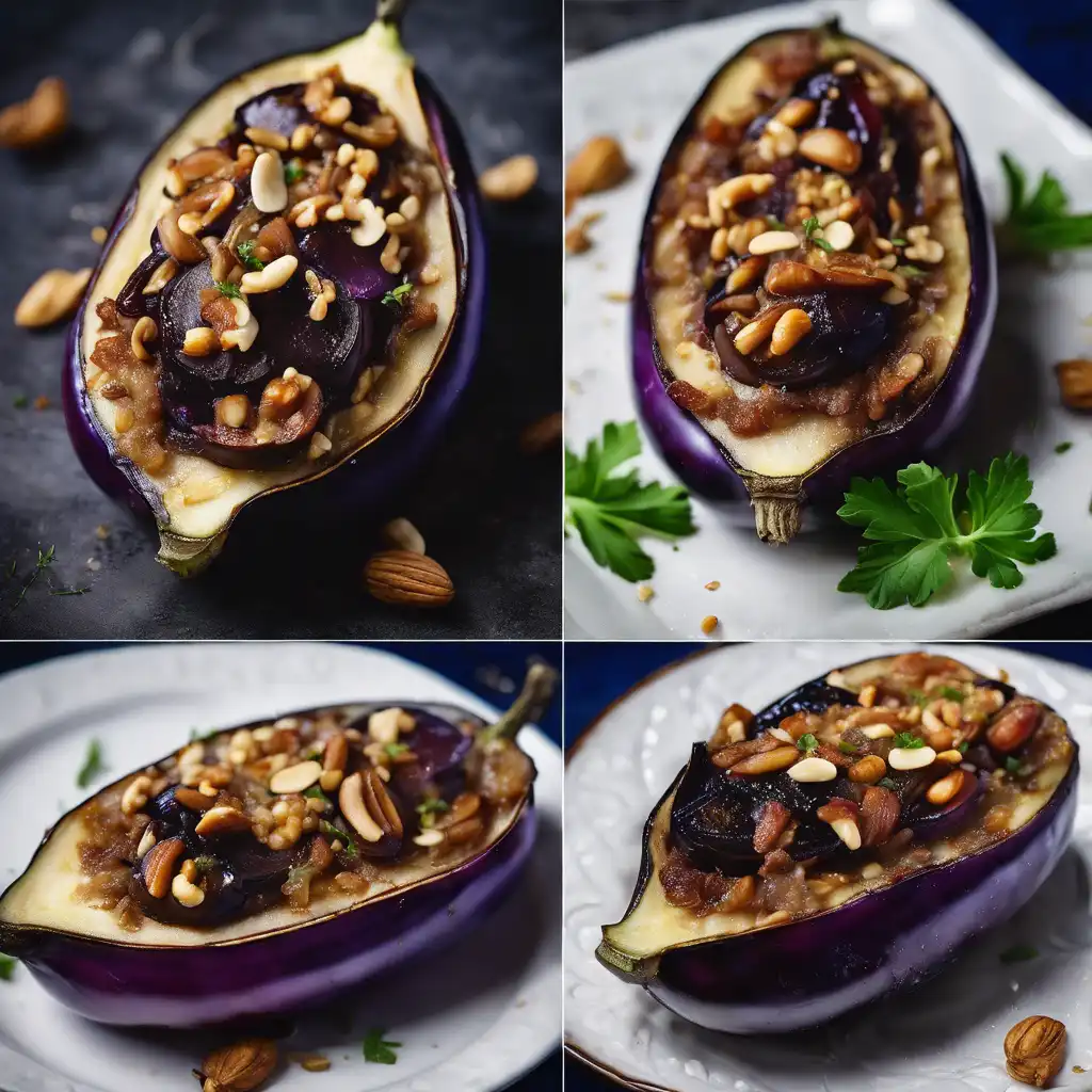 Stuffed Eggplant with Nuts and Dried Plums