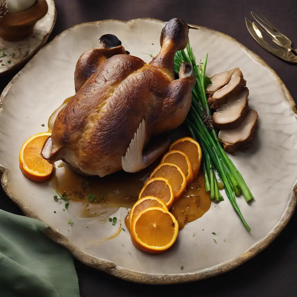 Stuffed Duck with Mushroom and Orange Glaze