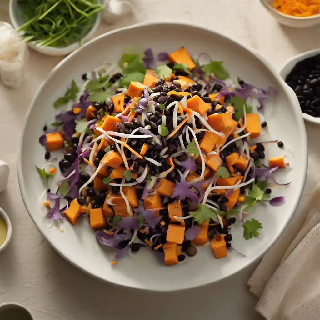 Sweet Potato Salad with Black Bean Sprouts