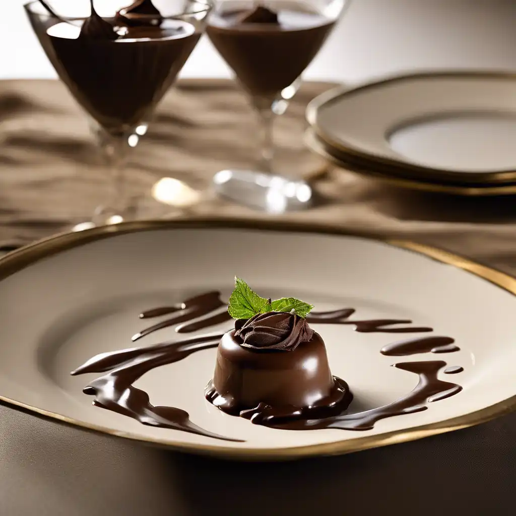 Chocolate Mousse with Brandy Sauce