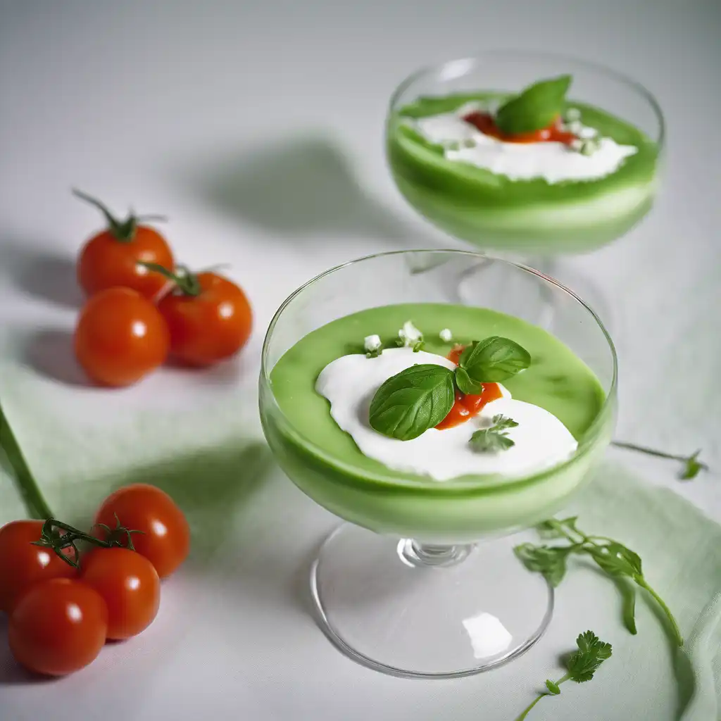 Cucumber Mousse with Tomato Sauce