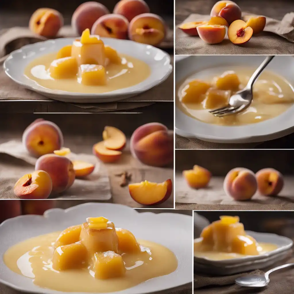 Peach Pudding with Lemon Sauce