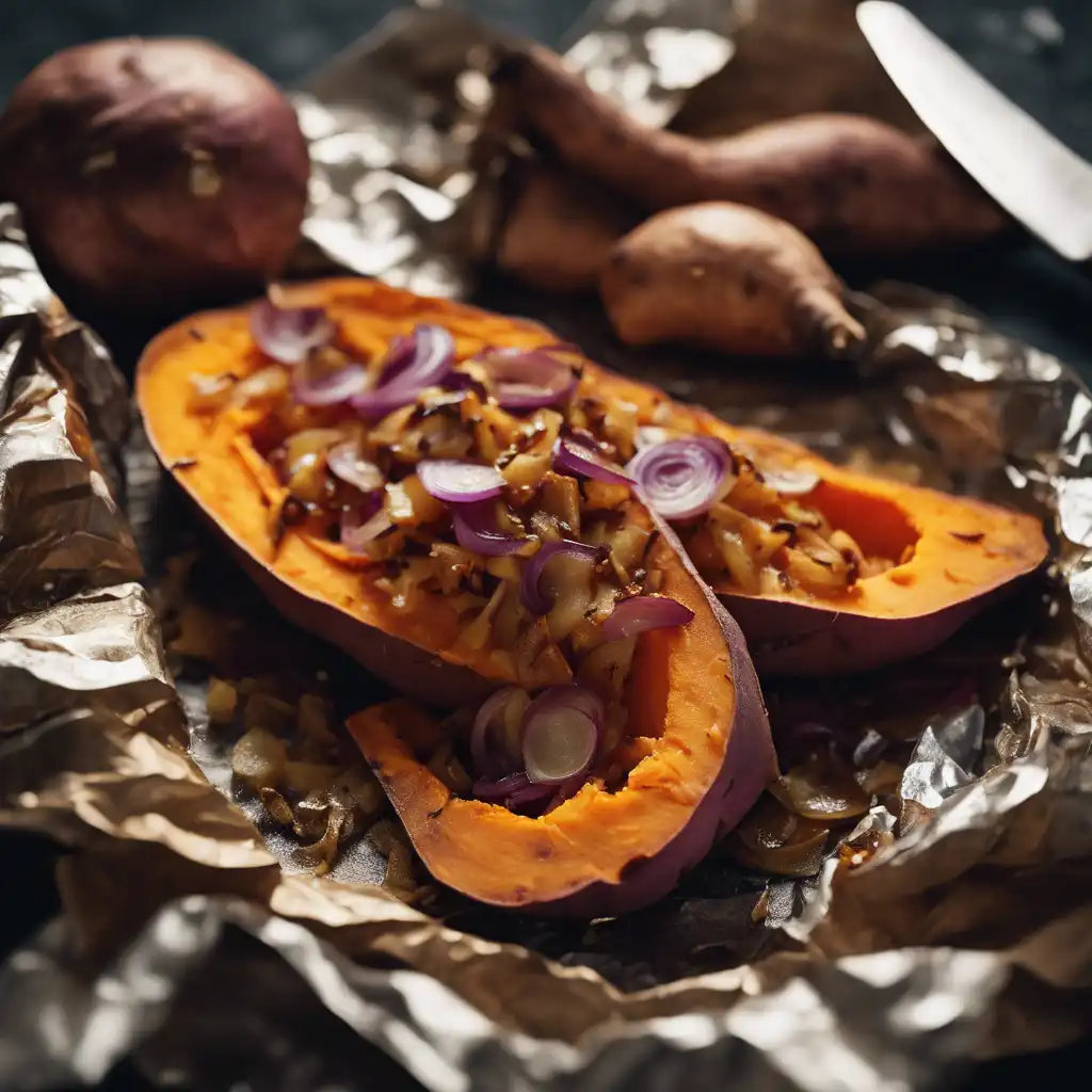 Roasted Sweet Potato with Onion