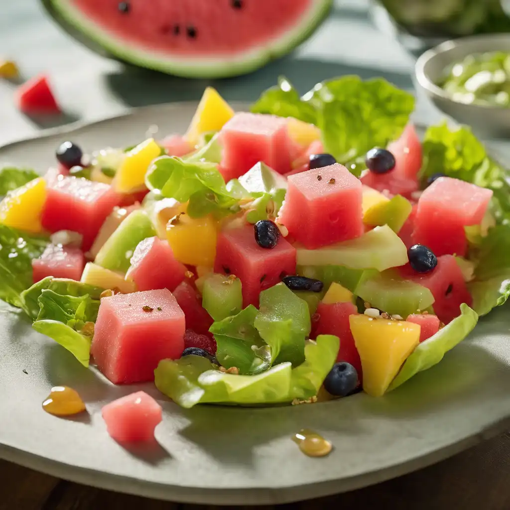 Salty Fruit Salad with Honey and Watermelon