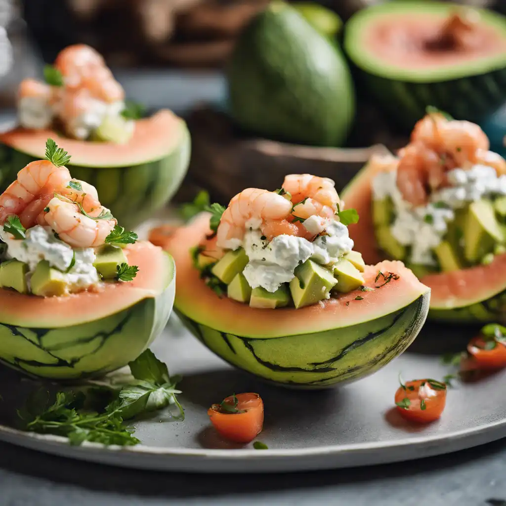 Stuffed Melons with Shrimp and Avocado