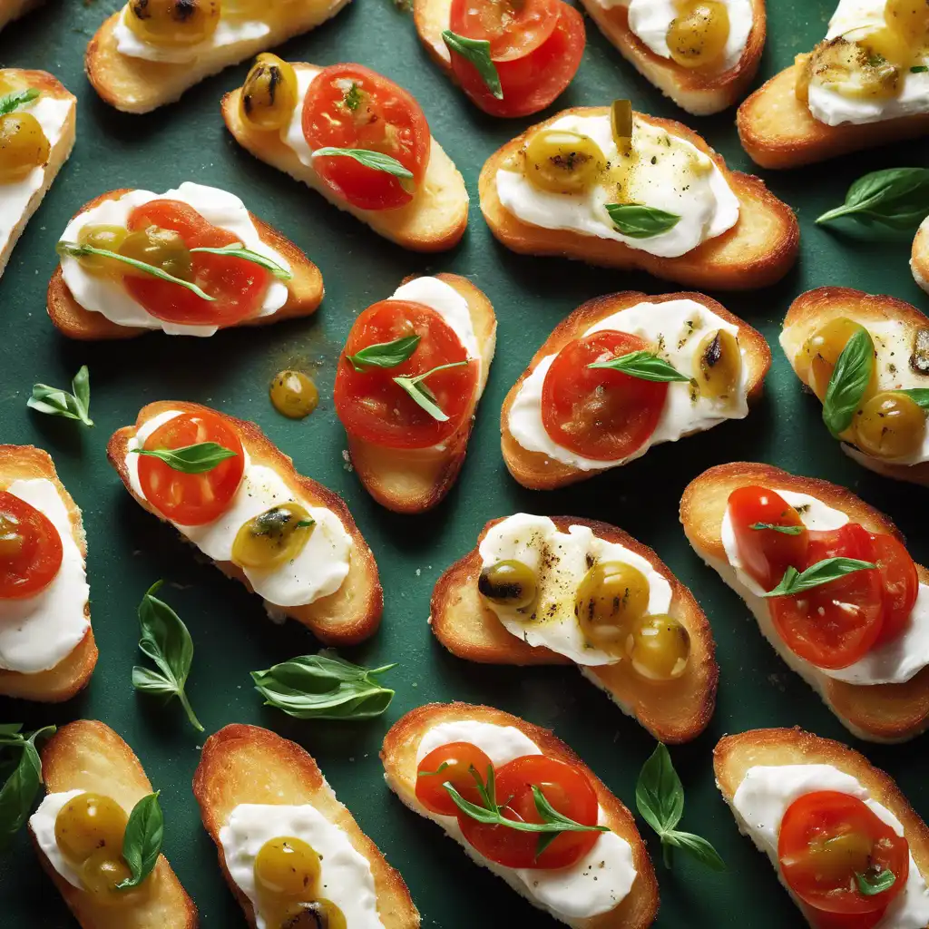 Mozzarella and Tomato Crostini