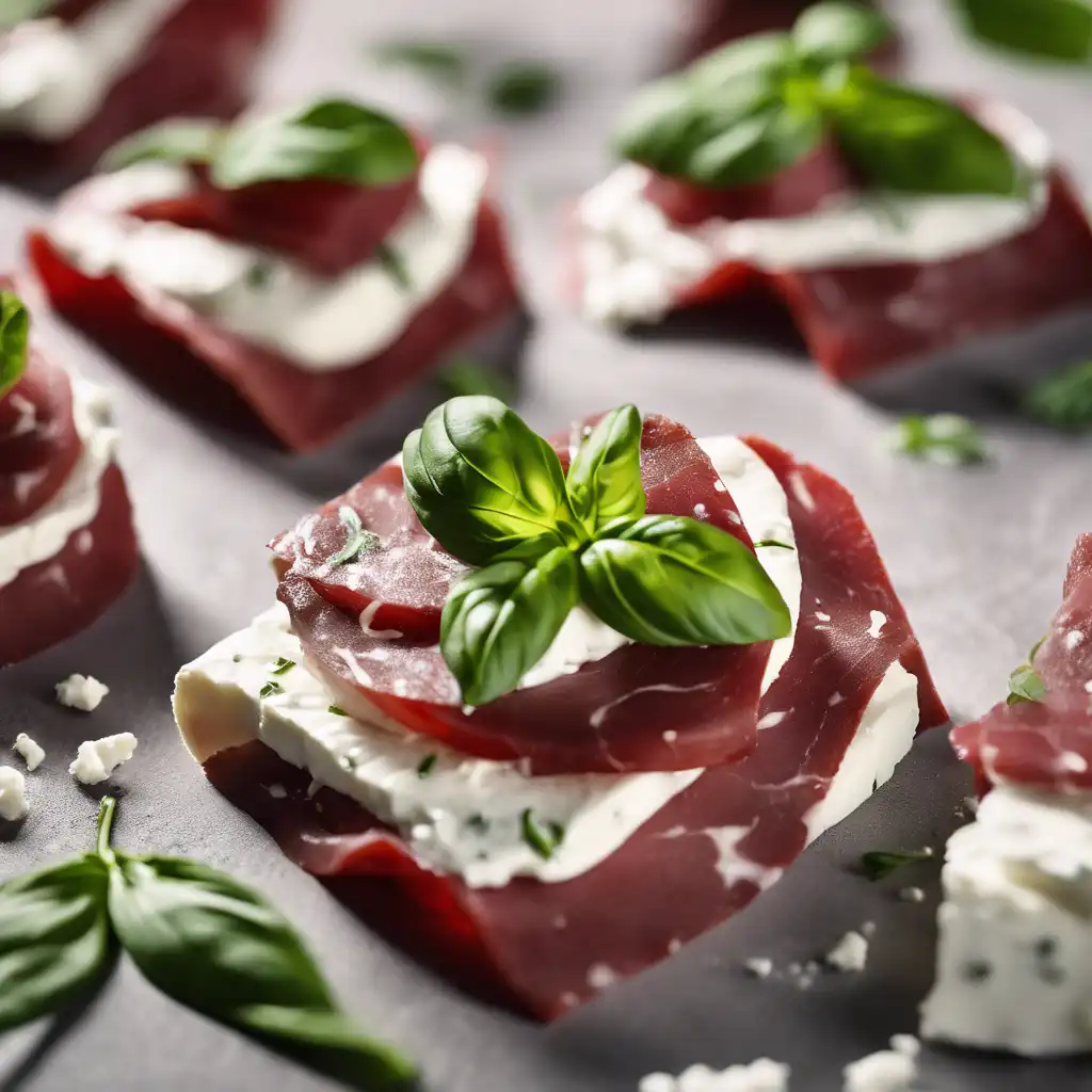 Bresaola with Cream Cheese and Fresh Basil