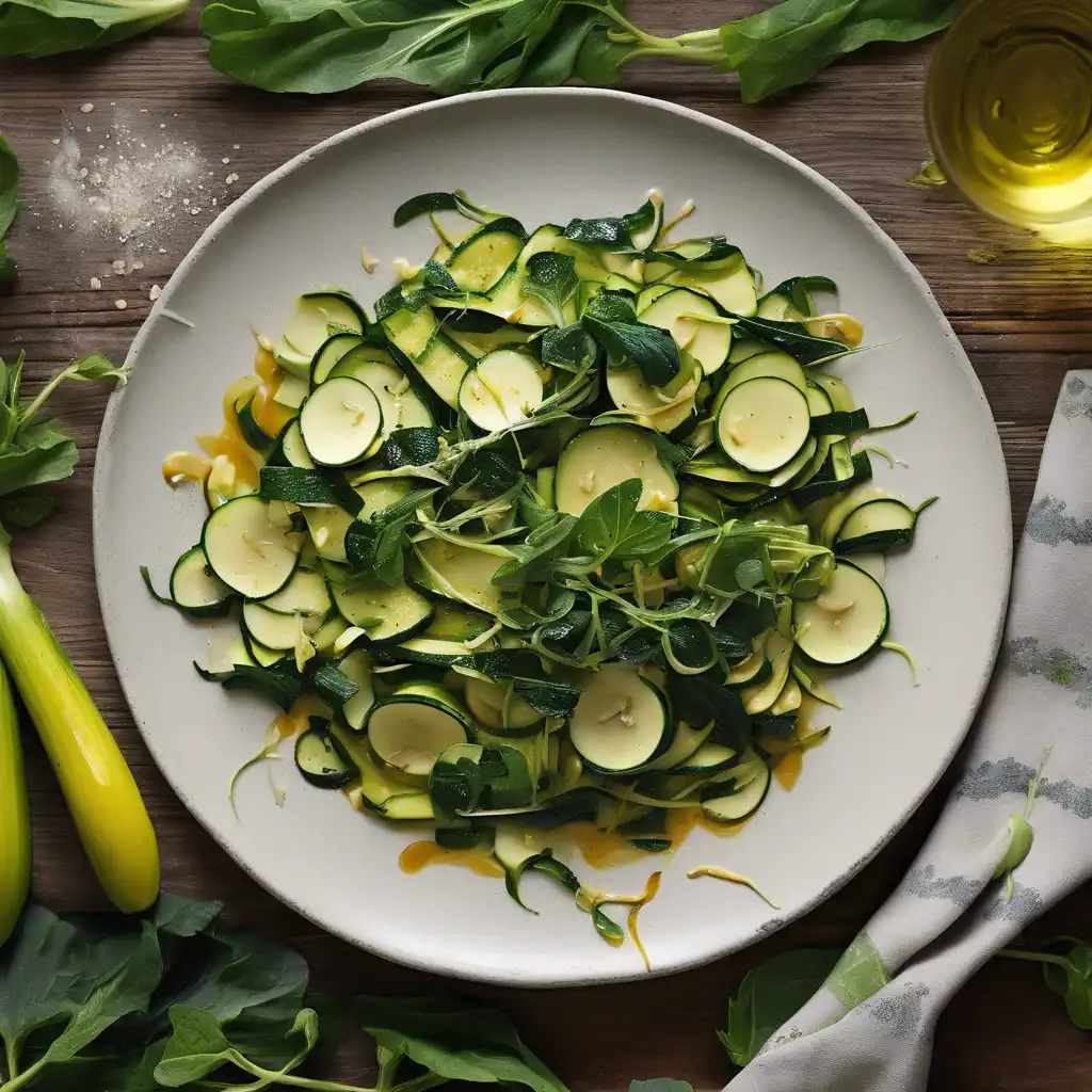 Zucchini with Garlic and Dandelion Greens