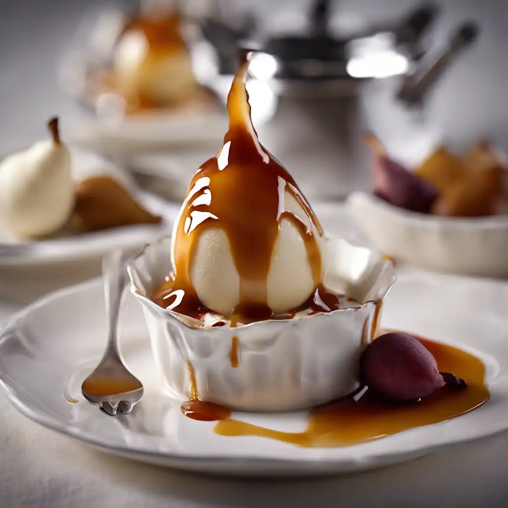 Flambéed Pudding with Caramel Sauce