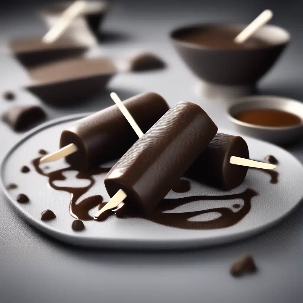 Chocolate Fudge Popsicles with Coconut Sauce