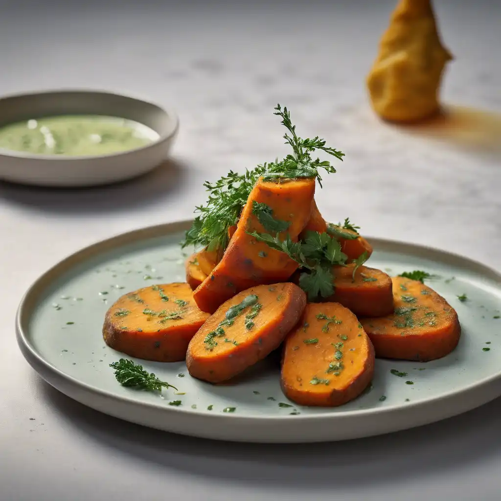 Yam with Herby Sauce