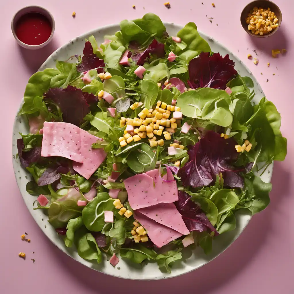 Green Salad with Pink Dressing