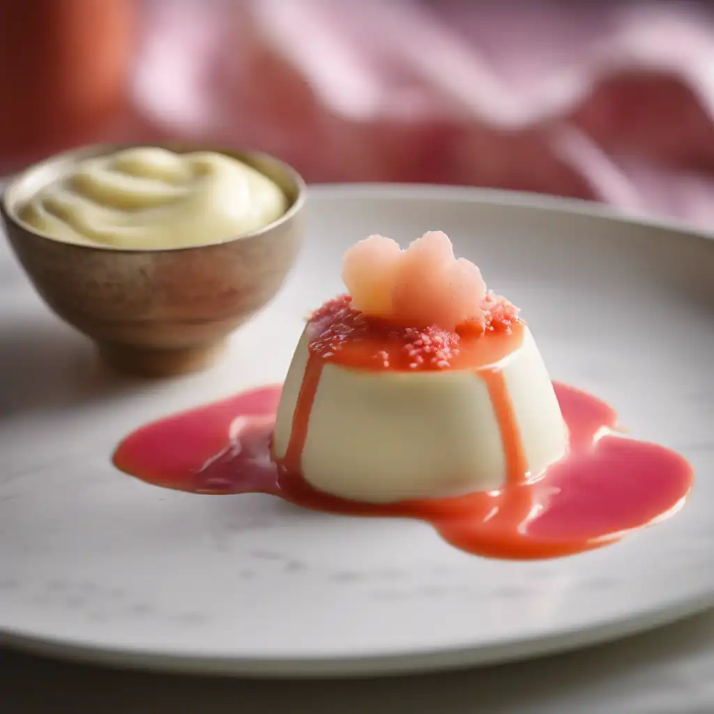 White Custard with Guava Sauce