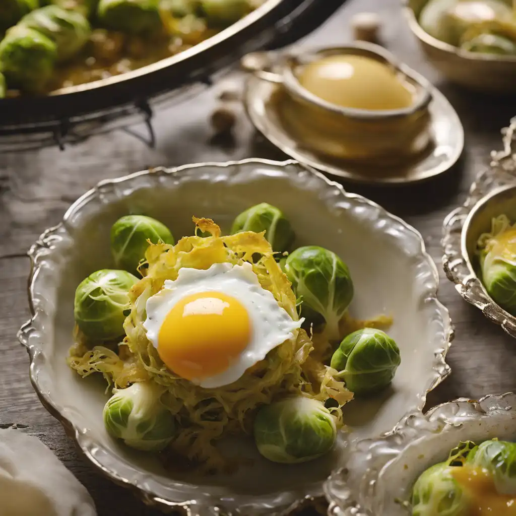 Flower-of-Brussels Sprouts with Egg Nests