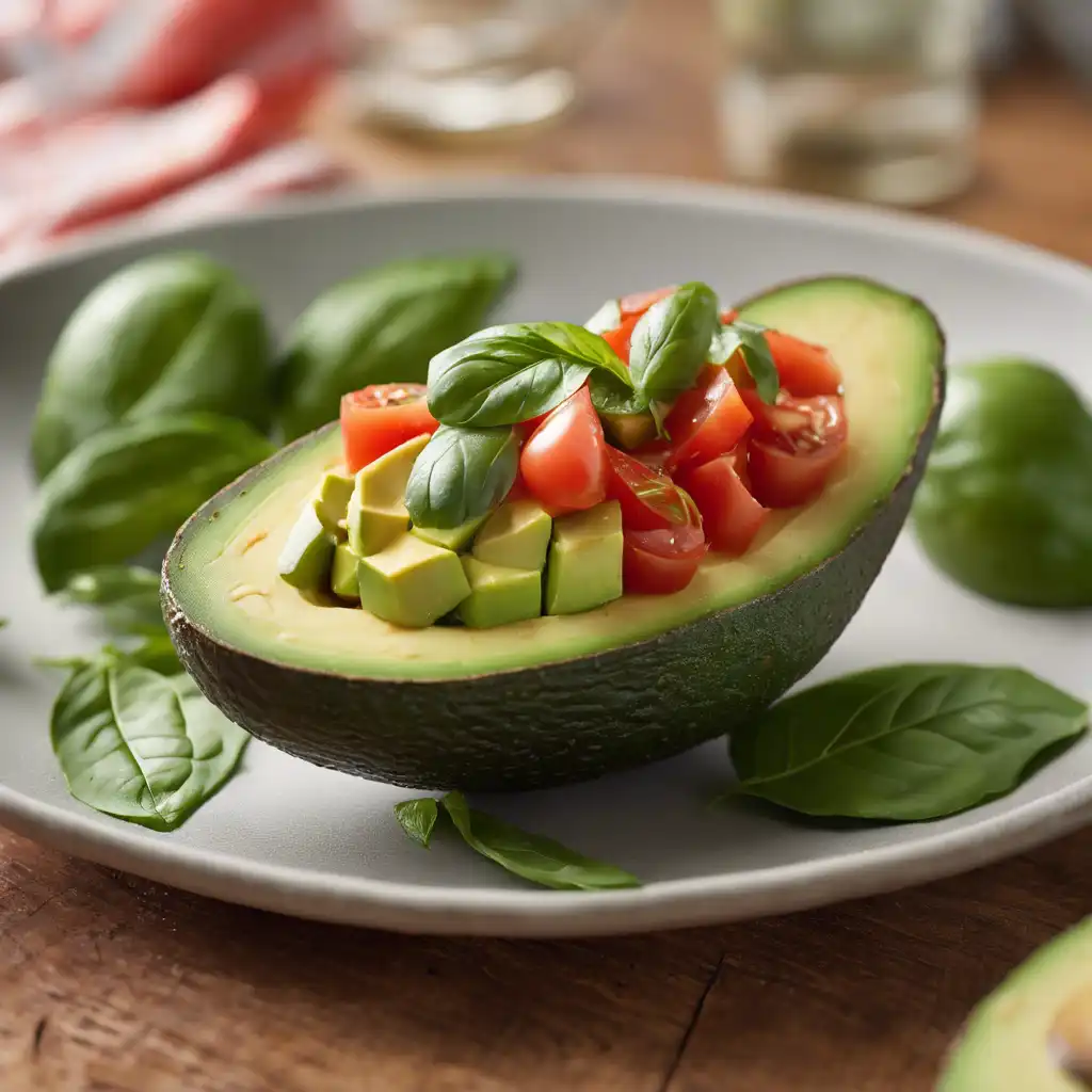 Avocado with Tomato and Basil Vinaigrette