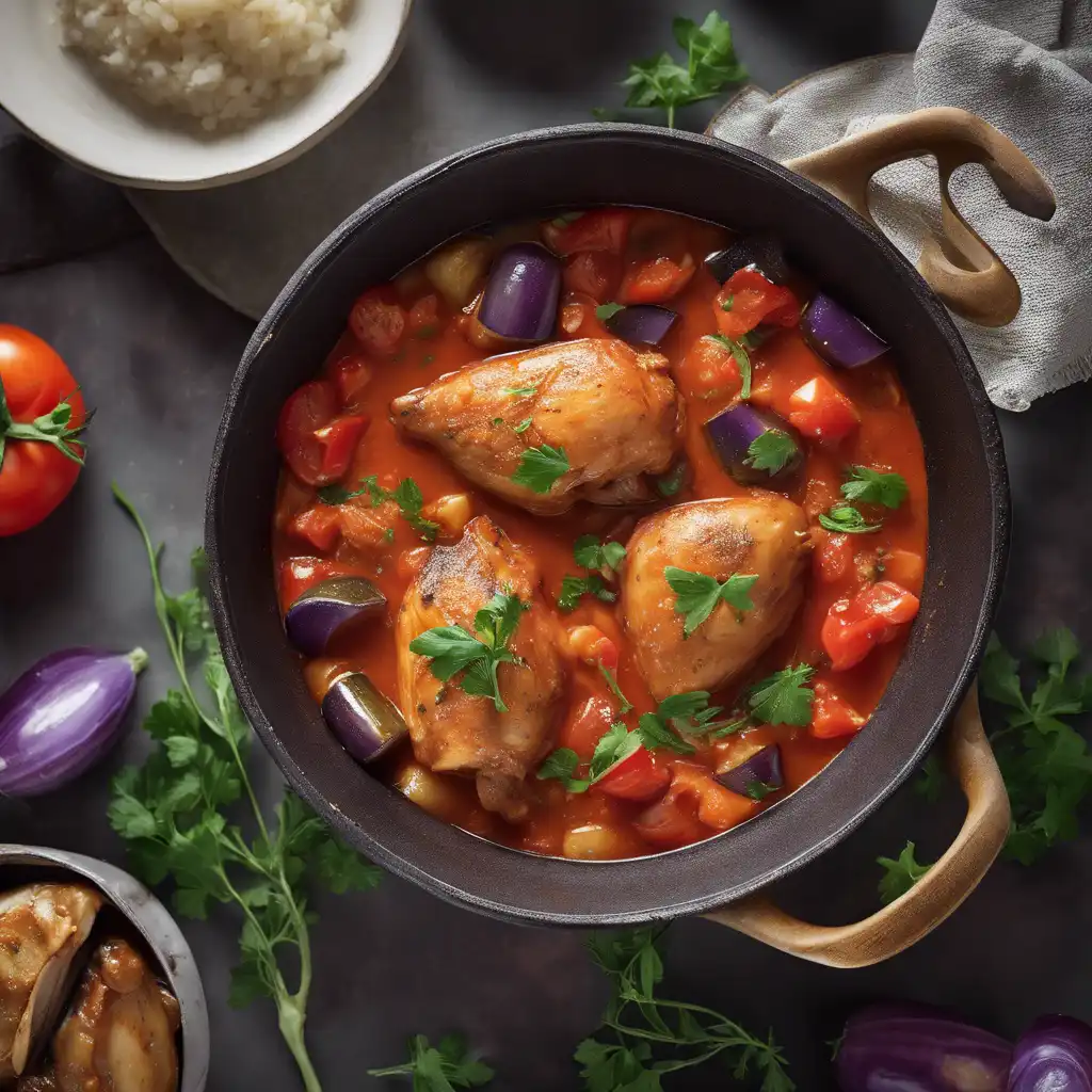 Chicken and Eggplant Stew with Tomato