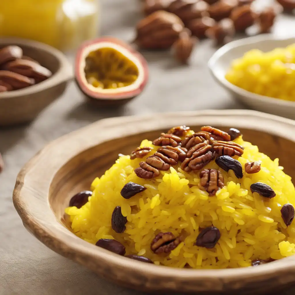 Passion Fruit Rice with Raisins and Pecans