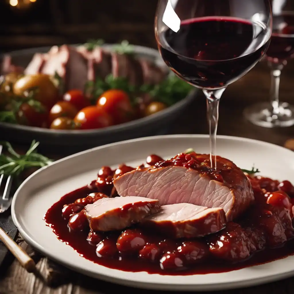 Pork Loin with Tomato and Red Wine Sauce