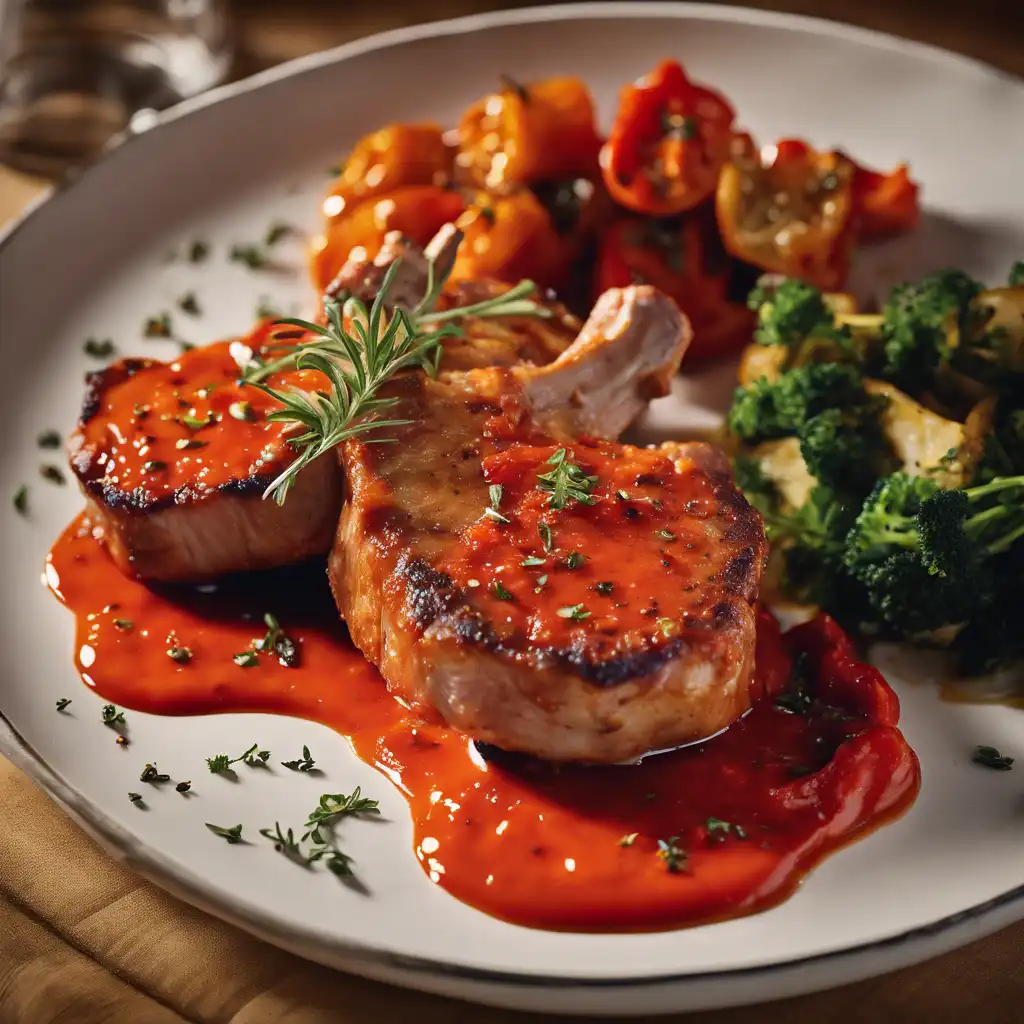 Pork Chops with Red Pepper Sauce