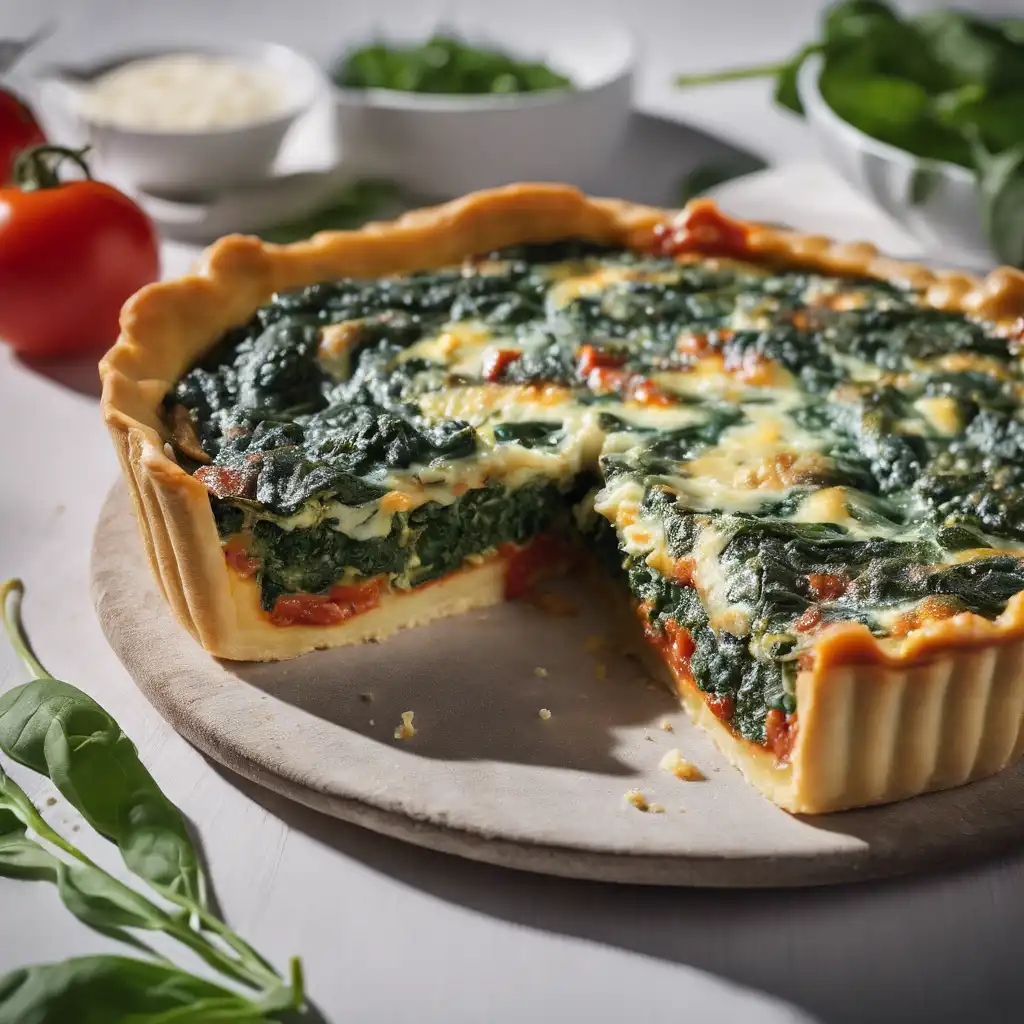 Spinach Quiche with Tomato Sauce