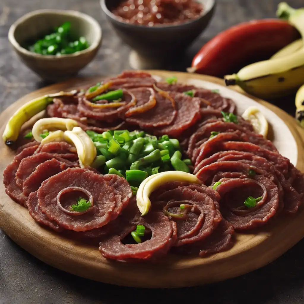 Dried Beef with Green Banana