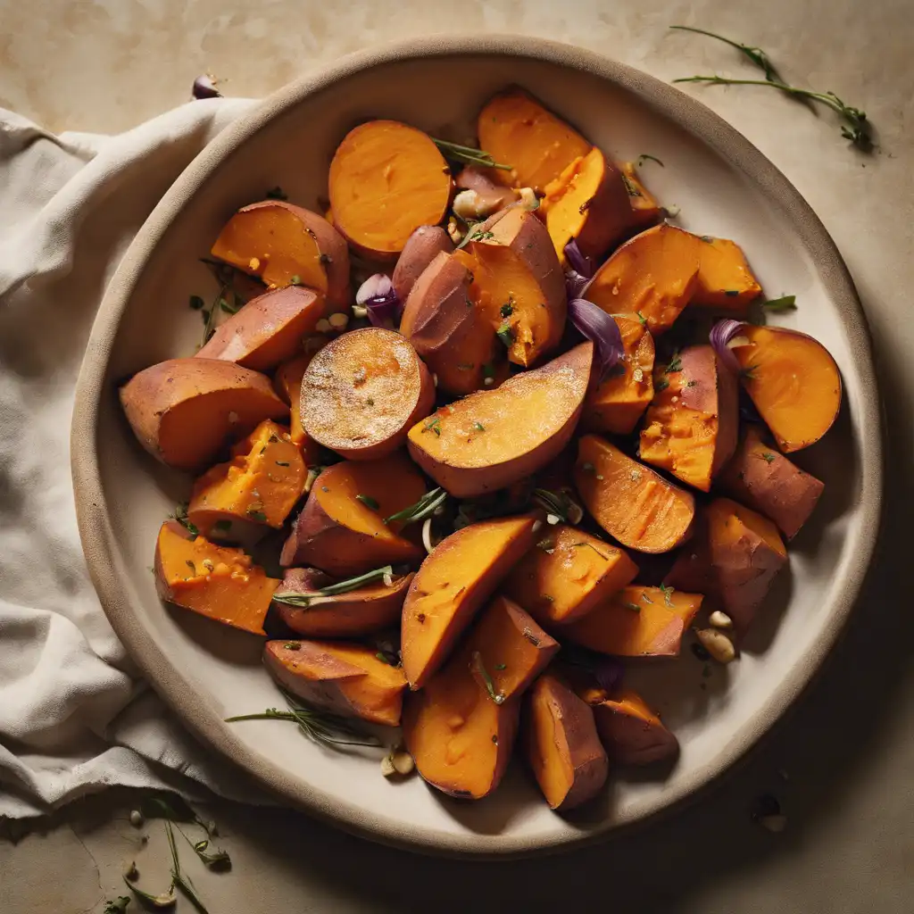 Roasted Sweet Potatoes with Garlic