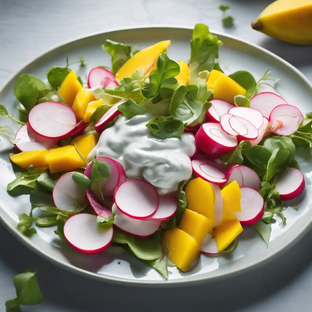 Radish and Alface Salad with Yogurt Dressing