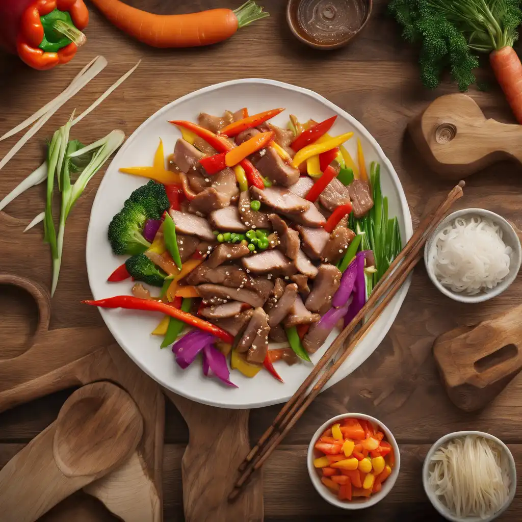 Pork and Vegetable Stir-Fry in Chinese Style