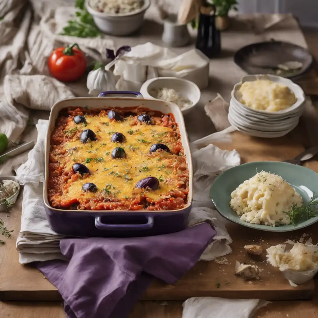 Eggplant, Rice, and Cheese Casserole