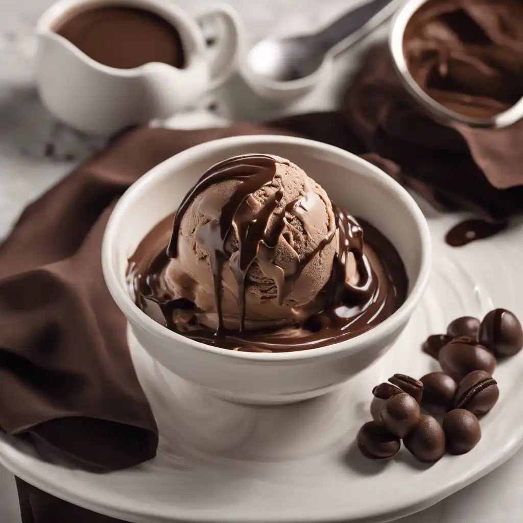 Chocolate and Coffee Ice Cream with Sauce