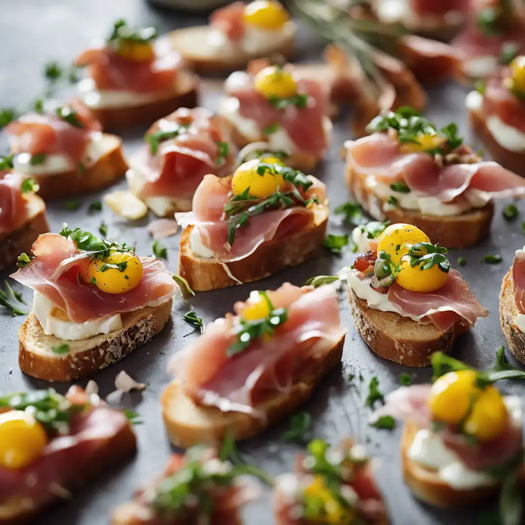 "Warm Proscuitto Crostini"