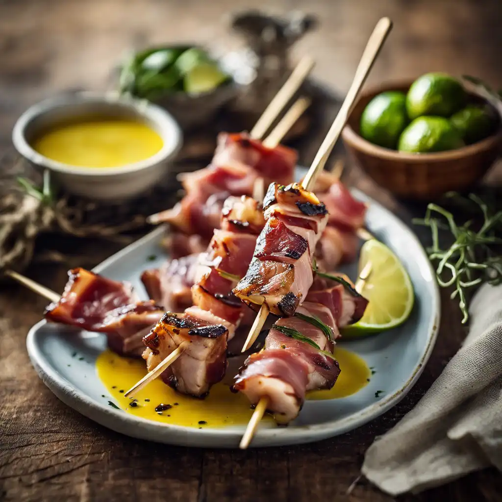 Pork Loin Skewers with Prosciutto