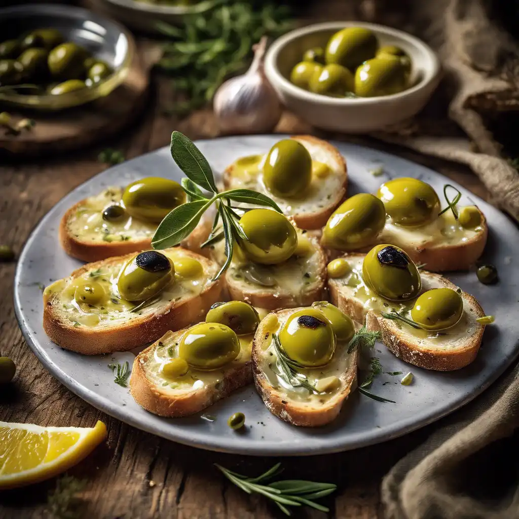 Olive and Garlic Crostini