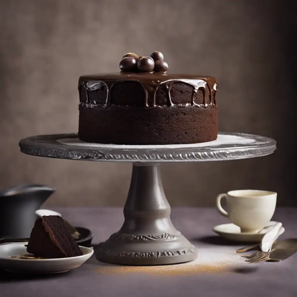 Moist Chocolate Cake with English Cream