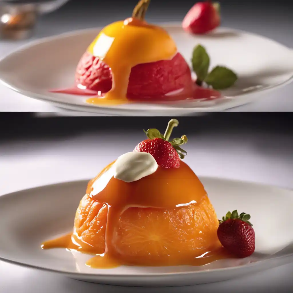 Stuffed Orange with Strawberry and Catalan Cream