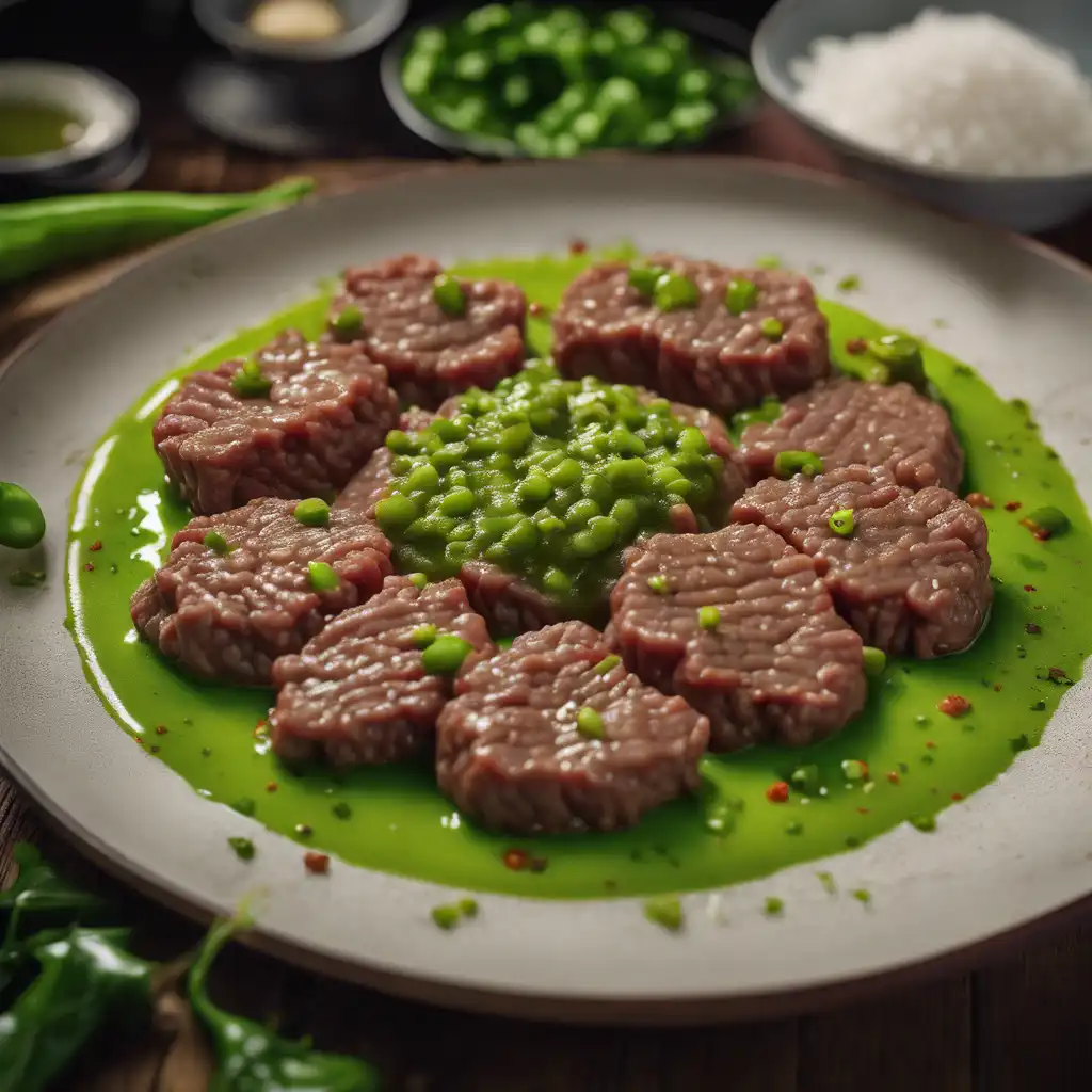 Minced Beef with Green Pepper Sauce